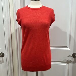 Theory Linen Blend Sleeveless Tank Sweater Orange Size Small
